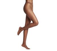 FALKE Shelina 12 DEN W Ti ultra-trasparenti velati tinta unita 1 pezzo, Collant Donna, Marrone Hazel 5187, L