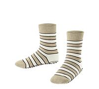 FALKE Simple Stripes K Hp Cotone Con Suola In Gomma, Calze da casa Unisex - Bambini e ragazzi, Beige Sand Melange 4650, 31/34 EU