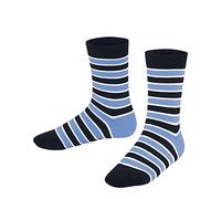 FALKE Simple Stripes K So cotone fantasia 1 paio, Calzini Unisex - Bambini, Blu Marine 6120, 31-34
