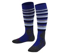 FALKE SK2 Intermediate Stripes K Kh lana filo funzionale caldi spessi 1 paio, Calzini da sci Unisex - Bambini, Blu Yve 6714, 27-30