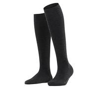 Falke Softmerino W Kh Lana Cotone Al Ginocchio Tinta Unita, Calzini lunghi Donna, Grigio Anthracite Melange 3089, 39-40