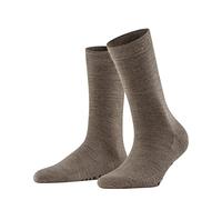 FALKE Softmerino W So lana cotone tinta unita 1 paio, Calzini Donna, Marrone Pebble 5810, 37-38