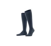Falke Airport M Kh lana cotone al ginocchio tinta unita 1 paio, Calzini lunghi Uomo, Blu Dark Blue Melange 6688, 39-40