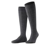 FALKE Teppich Im Schuh M Kh lana al ginocchio tinta unita 1 paio, Calzini lunghi Uomo, Grigio Dark Grey 3070, 43-44