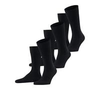 FALKE Family Multipack M So cotone sostenibile tinta unita confezione di 3 paia, Calzini Uomo, Blu Dark Navy 6370, 39-42