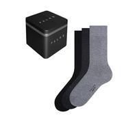 FALKE Happy Box Uni Multipack M So cotone tinta unita confezione di 3 paia, Calzini Uomo, Multicolore Black Grey Mix 0010, 43-46