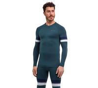 FALKE Maximum Warm Trend Round Neck M L/s Sh filo funzionale asciugatura rapida 1 pezzo, Maglia Uomo, Verde Holly 7385, S