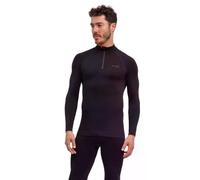 FALKE Maximum Warm High Zip Neck M L/s Sh Filo Funzionale Asciugatura Rapida 1 Pièce, Maglia Uomo, Nero Black 3000, L