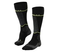 FALKE SK Energizing Wool M Kh lana filo funzionale con compressione 1 paio, Calzini da sci Uomo, Nero Black-Lightning 3171, 39-42