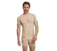 FALKE Warm Trend Shortsleeved M S/s Ts filo funzionale asciugatura rapida 1 pezzo, Maglia Uomo, Beige Straw 4700, L