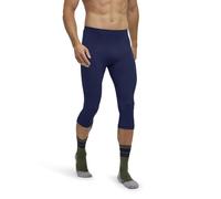FALKE Warm 3/4 M Ti Filo Funzionale Asciugatura Rapida, Calzamaglia Uomo, Blu Space Blue 6116, S