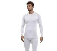 FALKE Warm Round Neck M L/s Sh Filo Funzionale Asciugatura Rapida 1 Pezzo, Maglia Uomo, Bianco White 2860, L