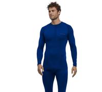 FALKE Warm Round Neck M L/s Sh Filo Funzionale Asciugatura Rapida 1 Pezzo, Maglia Uomo, Blu Yve 6714, S