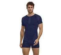 FALKE Warm Round Neck M S/S TS Filo Funzionale Asciugatura Rapida, Maglia Uomo, Blu Space Blue 6116, M