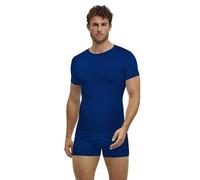 FALKE Warm Round Neck M S/S TS Filo Funzionale Asciugatura Rapida, Maglia Uomo, Blu Yve 6714, M