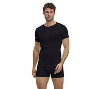 FALKE Warm Round Neck M S/S TS Filo Funzionale Asciugatura Rapida, Maglia Uomo, Nero Black 3000, S