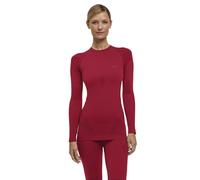 FALKE Warm Round Neck W L/s Sh Filo Funzionale Asciugatura Rapida 1 Pezzo, Maglia Donna, Rosso Red 8644, L