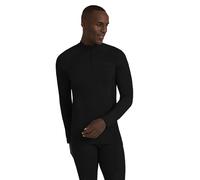 FALKE Wool-Tech High Zip Neck M L/s Sh lana filo funzionale asciugatura rapida 1 pezzo, Maglia Uomo, Nero Black 3000, L