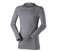 FALKE Wool-Tech K L/s Sh lana filo funzionale asciugatura rapida 1 pezzo, Maglia Unisex - Bambini, Grigio Grey-Heather 3757, 122-128