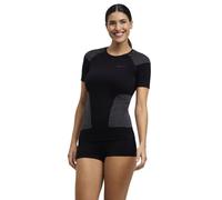 FALKE Wool-Tech Light Protective W S/s TS Lana Filo Funzionale Asciugatura Rapida 1 Pezzo, Maglia Donna, Nero Black 3000, M