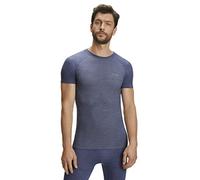 FALKE Wool-tech Light Round Neck M S/S Ts Lana Filo Funzionale Asciugatura Rapida, Maglia Uomo, Blu Capitain 6751, M
