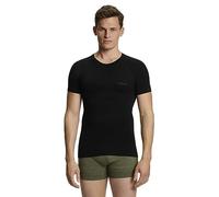 FALKE Wool-tech Light Round Neck M S/S Ts Lana Filo Funzionale Asciugatura Rapida, Maglia Uomo, Nero Black 3000, XL
