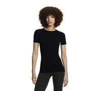 FALKE Wool-tech Light Round Neck W S/S Ts Lana Filo Funzionale Asciugatura Rapida, Maglia Donna, Nero Black 3000, S