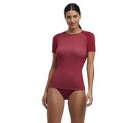 FALKE Wool-Tech Light Round Neck W S/S TS Lana Filo Funzionale Asciugatura Rapida, Maglia Donna, Rosa Red 8644, M