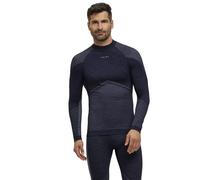 FALKE Wool-Tech Round Neck M L/s Sh Lana Filo Funzionale Asciugatura Rapida 1 Pezzo, Maglia Uomo, Blu Space Blue 6116 Trend, XL