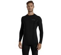 FALKE Wool-Tech Round Neck M L/s Sh lana filo funzionale asciugatura rapida 1 pezzo, Maglia Uomo, Nero Black 3000, L