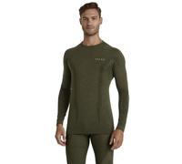 FALKE Wool-Tech Round Neck M L/s Sh lana filo funzionale asciugatura rapida 1 pezzo, Maglia Uomo, Verde Olive 7830, XL