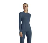 FALKE Wool-tech Round Neck W L/S Sh Lana Filo Funzionale Asciugatura Rapida, Maglia Donna, Blu Capitain 6751, XS