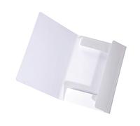 Falken - Cartella portadocumenti LongLife, in cartone extra resistente, con 3 alette ed elastico, per formato DIN A4, colore bianco, ideale per l'ufficio e la scuola