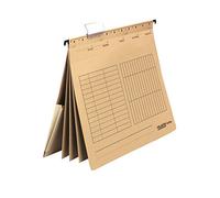 FALKEN - Cartella sospesa universale UniReg. Made in Germany. Realizzato in cartone riciclato marrone, DIN A4, rilegatura commerciale, 3 divisori, 4 cuciture, tasca interna sul retro, motivo: angelo