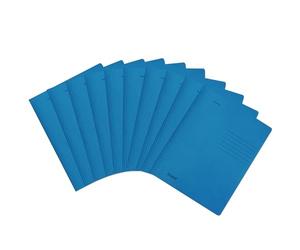 Falken Confezione da 10 cartelline riciclate piegate DIN A4, colore blu intenso, Made in Germany, con angeli blu, cartellina di cartone, cartelline scolastiche