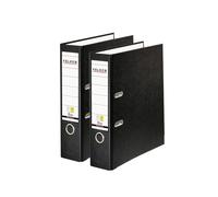 Falken - Confezione da 2 raccoglitori originali in polipropilene (PP). Made in Germany. 8 cm di larghezza, DIN A4, colore nero, in plastica vegana