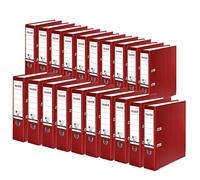 Falken - Confezione da 20 raccoglitori ecologici Recycolor, realizzati in Germania, rivestimento di carta colorato esterno 8 cm di larghezza, DIN A4, bordeaux