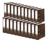 Falken Confezione da 20 raccoglitori originali in plastica PP Color Made in Germany. 8 cm di larghezza, DIN A4, marrone vegano, raccoglitore ad anelli