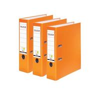 Falken Confezione da 3 raccoglitori in plastica PP-Color Vegan. Prodotto in Germania. 8 cm, DIN A4, arancione