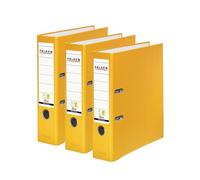 Falken - Confezione da 3 raccoglitori originali in polipropilene, larghezza 8 cm, formato DIN A4, colore giallo, in plastica vegana