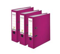 Falken Confezione da 3 raccoglitori originali in polipropilene (PP). Made in Germany. 8 cm di larghezza, DIN A4, mora, vegana, raccoglitore ad anelli, raccoglitori per lettere, raccoglitori in