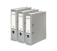 Falken - Confezione da 3 raccoglitori originali in polipropilene (PP). Made in Germany. 8 cm di larghezza, DIN A4, colore grigio, in plastica vegana