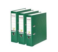 Falken - Confezione da 3 raccoglitori originali in polipropilene, realizzati in Germania, larghezza 8 cm, formato DIN A4, verde vegano, in plastica