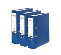 Falken - Confezione da 3 raccoglitori originali in polipropilene, realizzati in Germania, larghezza 8 cm, formato DIN A4, blu vegano, in plastica