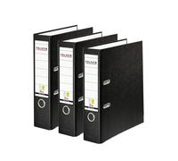 Falken - Confezione da 3 raccoglitori originali in polipropilene, realizzati in Germania, larghezza 8 cm, formato DIN A4, colore nero, in plastica vegana