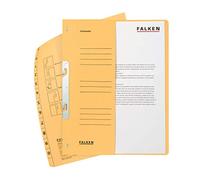 Falken - Confezione da 50 raccoglitori a gancio, prodotto in Germania, in cartone riciclato con mezza copertina anteriore e rilegatura per DIN A4, cartellina portadocumenti