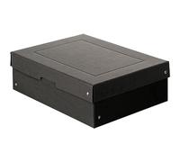 Falken PureBox Black Made in Germany 100 mm di altezza DIN A4. Scatola portaoggetti con coperchio in robusto cartone riciclato blu angelo vegano scatola regalo per il trasporto scatola multiuso