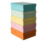 Falken PureBox - Confezione da 5 pezzi, colore pastello, made in Germany, 100 mm, formato DIN A4, colori assortiti, con coperchio in cartone resistente, confezione regalo vegana