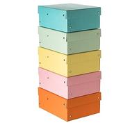 FALKEN PureBox - Confezione da 5 scatole originali PureBox in cartone robusto, 100 mm, formato DIN A5, colori assortiti, scatola regalo vegana, scatola multiuso