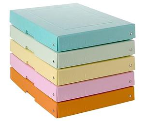 FALKEN PureBox - Confezione da 5 scatole originali PureBox in cartone robusto, 40 mm, formato DIN A4, colori assortiti, scatola regalo vegana, scatola multiuso